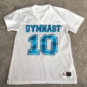 white jersey style shirt